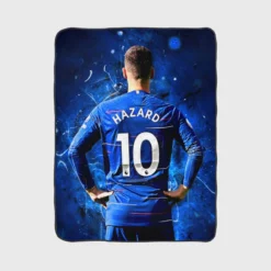 Eden Hazard in Number Ten jersey Fleece Blanket 1