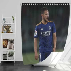 Eden Hazard in Real Madrid Blue Jersey Shower Curtain