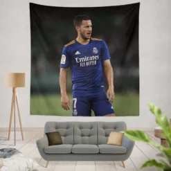 Eden Hazard in Real Madrid Blue Jersey Tapestry