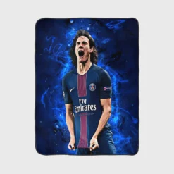 Edinson Cavani Excellent PSG Football Player Fleece Blanket 1