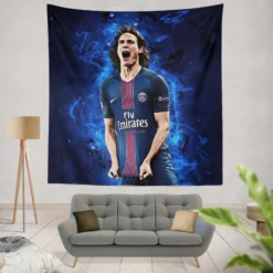 Edinson Cavani Excellent PSG Football Player Tapestry