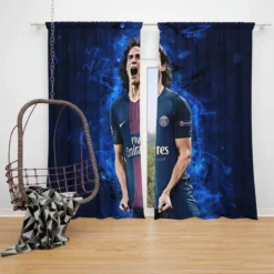 Edinson Cavani Excellent PSG Football Player Window Curtain