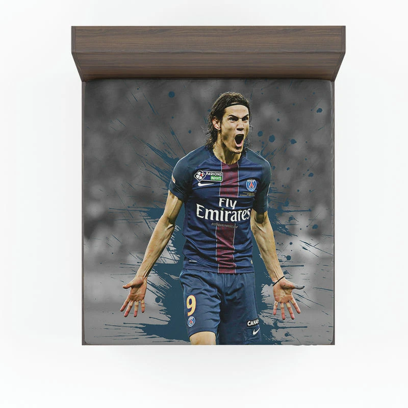 Edinson Cavani Exciting PSG Football Player Fitted Sheet