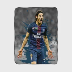 Edinson Cavani Exciting PSG Football Player Fleece Blanket 1