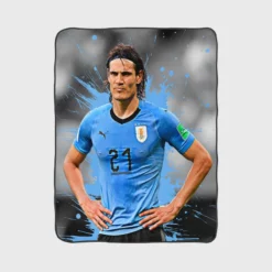 Edinson Cavani Populer Uruguayan Football Player Fleece Blanket 1