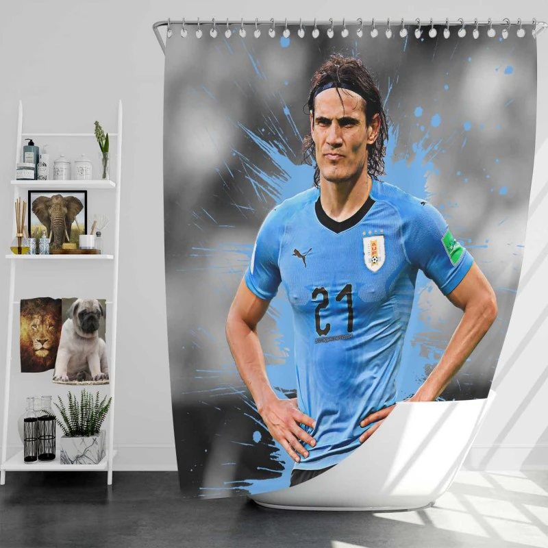 Edinson Cavani Populer Uruguayan Football Player Shower Curtain