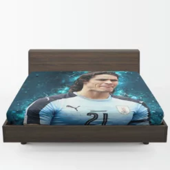 Edinson Cavani Top Ranked Uruguayan Football Player Fitted Sheet 1