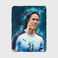 Edinson Cavani Top Ranked Uruguayan Football Player Fleece Blanket 1