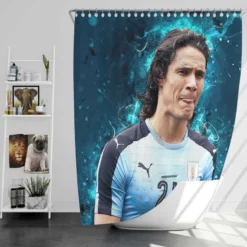 Edinson Cavani Top Ranked Uruguayan Football Player Shower Curtain