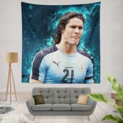 Edinson Cavani Top Ranked Uruguayan Football Player Tapestry