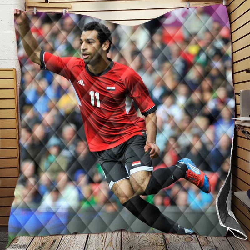 Egyptian Football Player Mohamed Salah Quilt Blanket