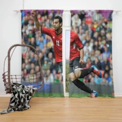 Egyptian Football Player Mohamed Salah Window Curtain