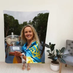 Elina Svitolina Energetic Tennis Player Fleece Blanket