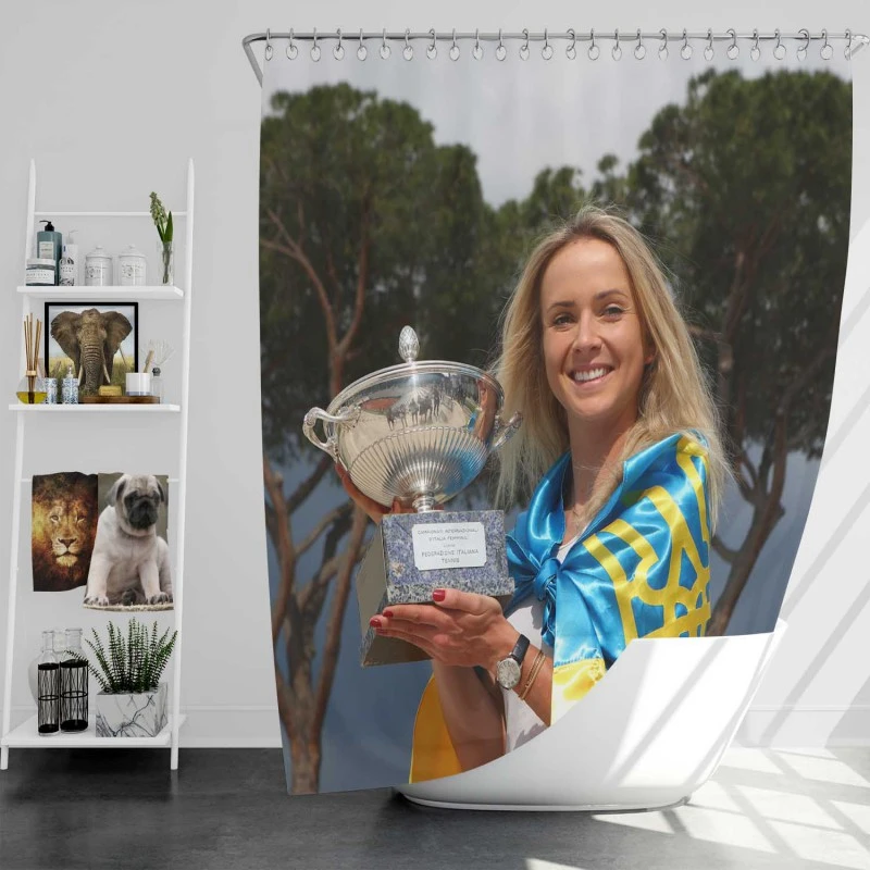 Elina Svitolina Energetic Tennis Player Shower Curtain