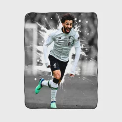 Elite Liverpool Soccer Player Mohamed Salah Fleece Blanket 1