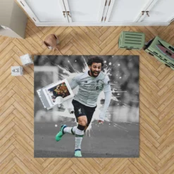 Elite Liverpool Soccer Player Mohamed Salah Rug