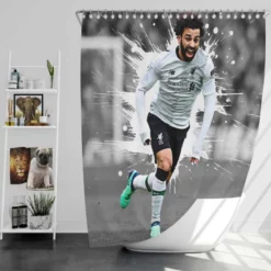 Elite Liverpool Soccer Player Mohamed Salah Shower Curtain