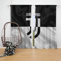 Encouraging Football Club Juventus Logo Window Curtain