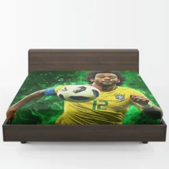 Encouraging Football Player Marcelo Vieira Fitted Sheet 1