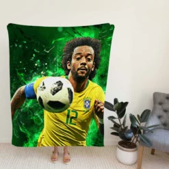 Encouraging Football Player Marcelo Vieira Fleece Blanket