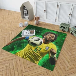 Encouraging Football Player Marcelo Vieira Rug 1