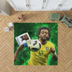 Encouraging Football Player Marcelo Vieira Rug