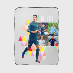 Encouraging Football Player Mesut Ozil Fleece Blanket 1