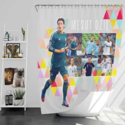 Encouraging Football Player Mesut Ozil Shower Curtain