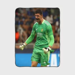 Encouraging Football Thibaut Courtois Fleece Blanket 1