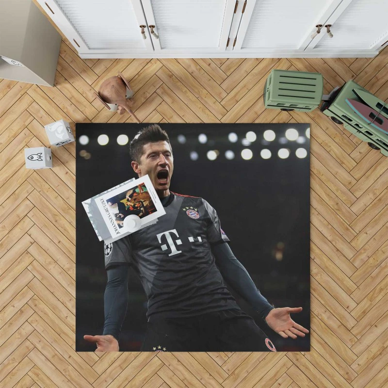 Enduring Football Player Lewandowski Rug