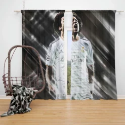 Enduring Football Player Marcelo Vieira Window Curtain