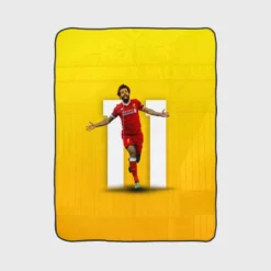 Enduring Liverpool Football Player Mohamed Salah Fleece Blanket 1