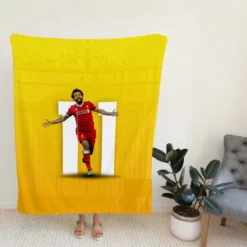 Enduring Liverpool Football Player Mohamed Salah Fleece Blanket