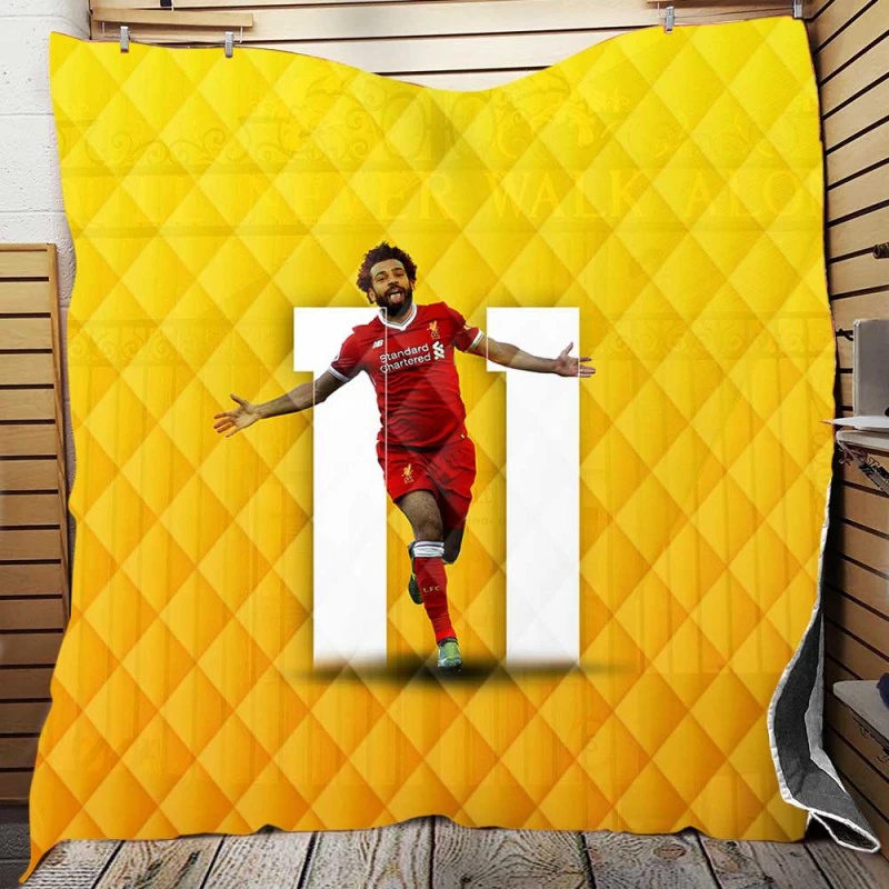 Enduring Liverpool Football Player Mohamed Salah Quilt Blanket