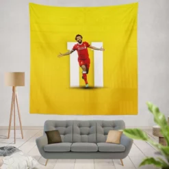 Enduring Liverpool Football Player Mohamed Salah Tapestry