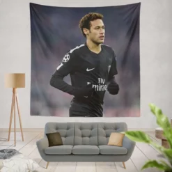 Enduring PSG Football Player Neymar Tapestry