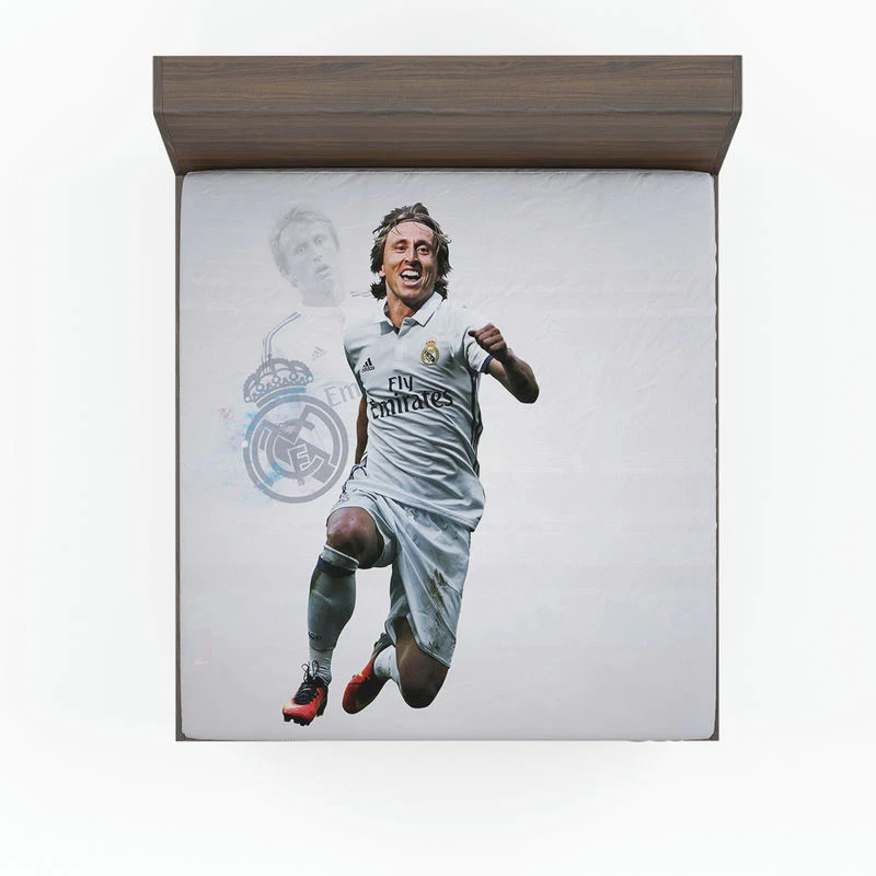 Energeric Croatian Football Player Luka Modric Fitted Sheet