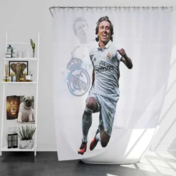 Energeric Croatian Football Player Luka Modric Shower Curtain