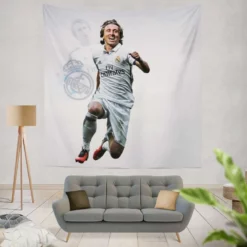 Energeric Croatian Football Player Luka Modric Tapestry