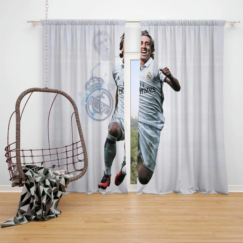 Energeric Croatian Football Player Luka Modric Window Curtain