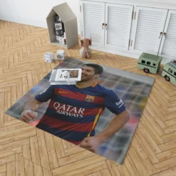 Energetic Barca Soccer Player Luis Suarez Rug 1