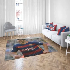 Energetic Barca Soccer Player Luis Suarez Rug 2