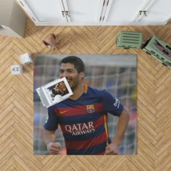 Energetic Barca Soccer Player Luis Suarez Rug