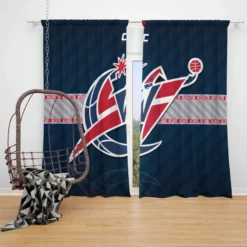 Energetic Basketball Club Washington Wizards Window Curtain