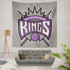 Energetic Basketball Team Sacramento Kings Tapestry