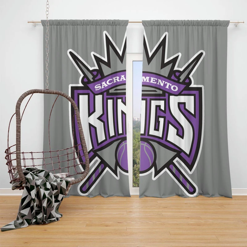 Energetic Basketball Team Sacramento Kings Window Curtain