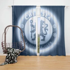 Energetic Chelsea Football Club Window Curtain
