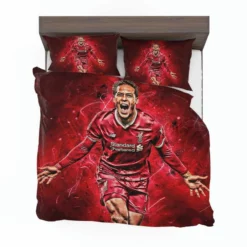 Energetic Dutch Soccer Player Virgil van Dijk Bedding Set 1