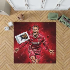 Energetic Dutch Soccer Player Virgil van Dijk Rug