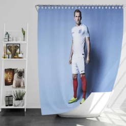 Energetic English Player Harry Kane Shower Curtain